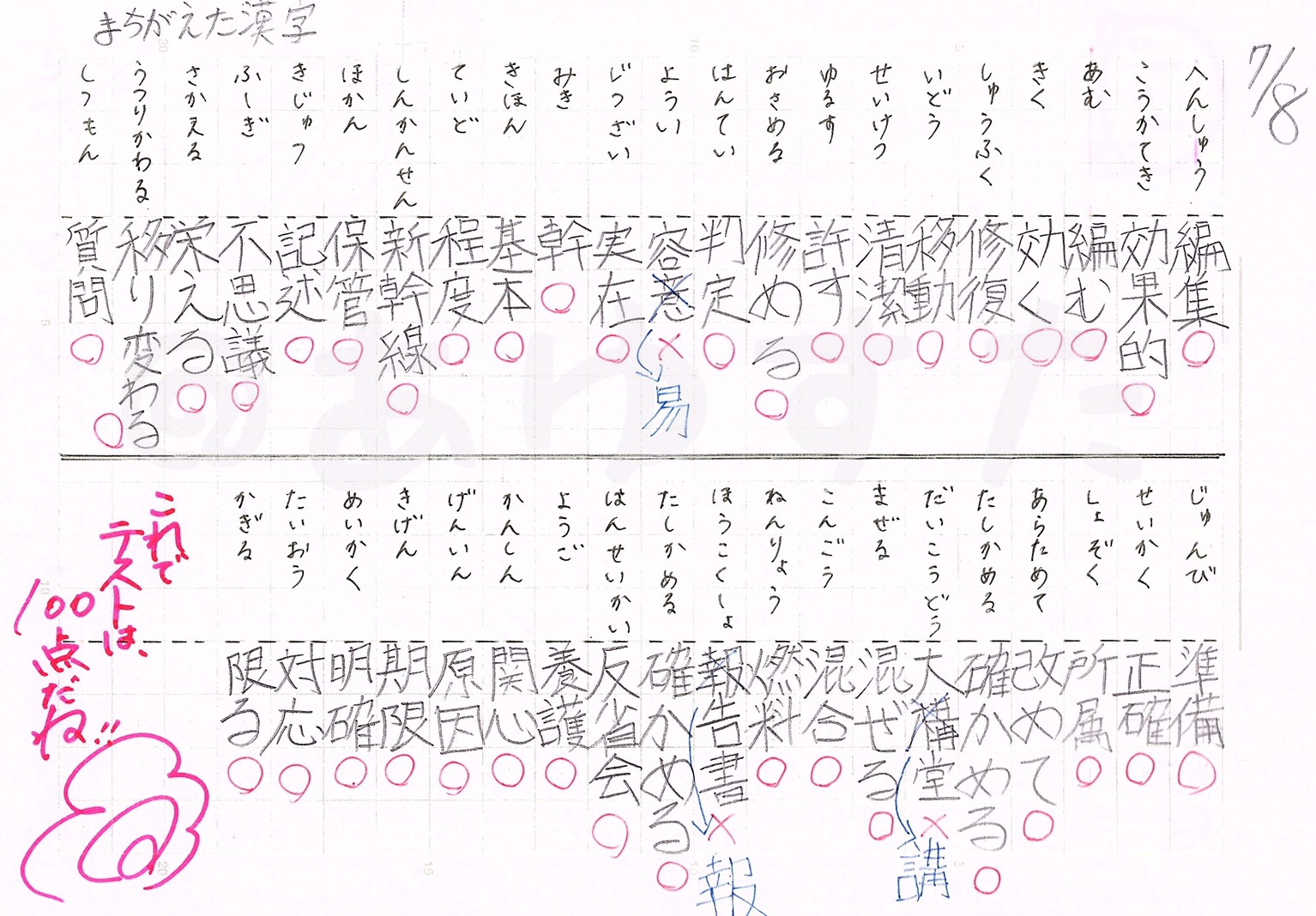自主学習ノート 漢字テスト対策をしよう3 あゆすた